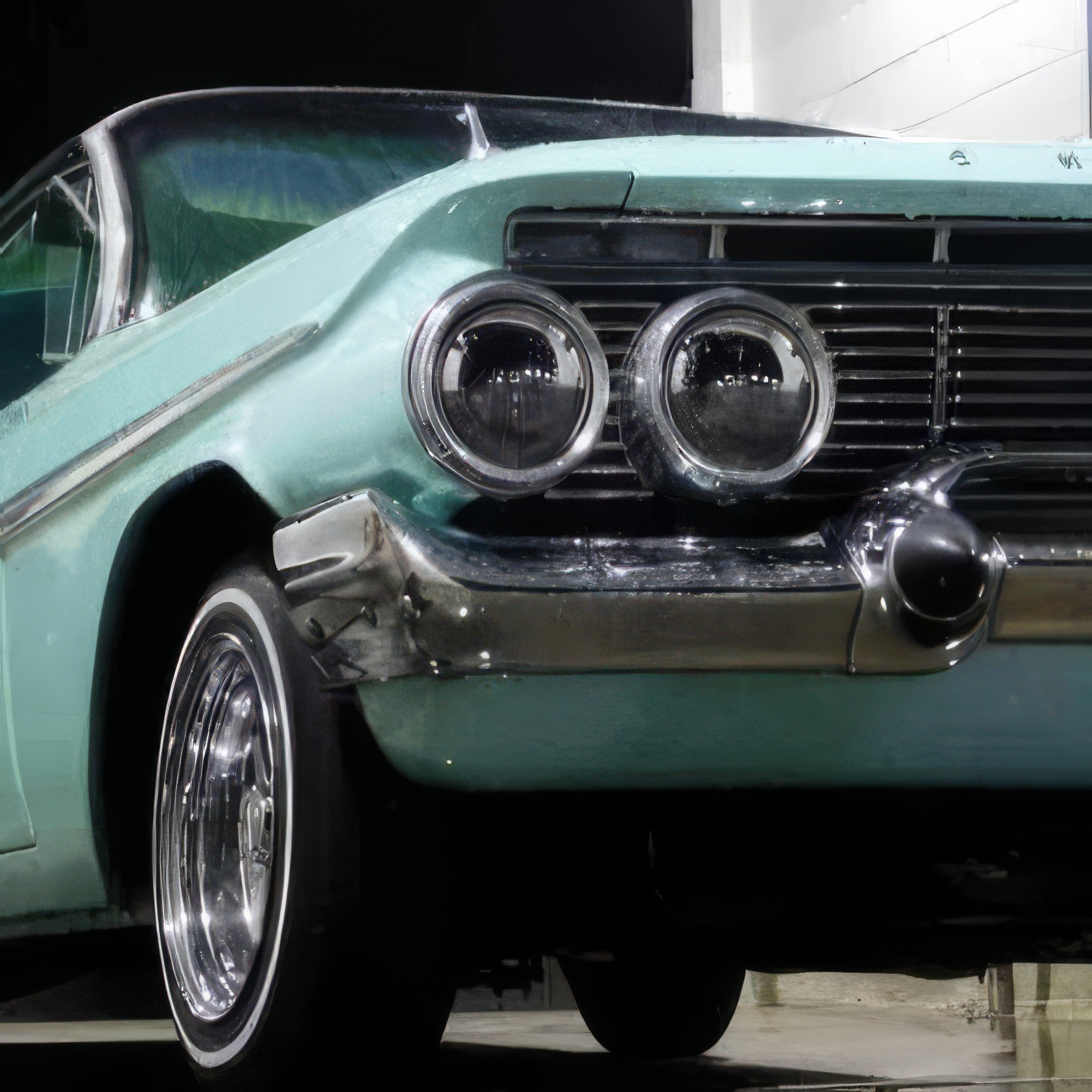 Classic turquoise lowrider